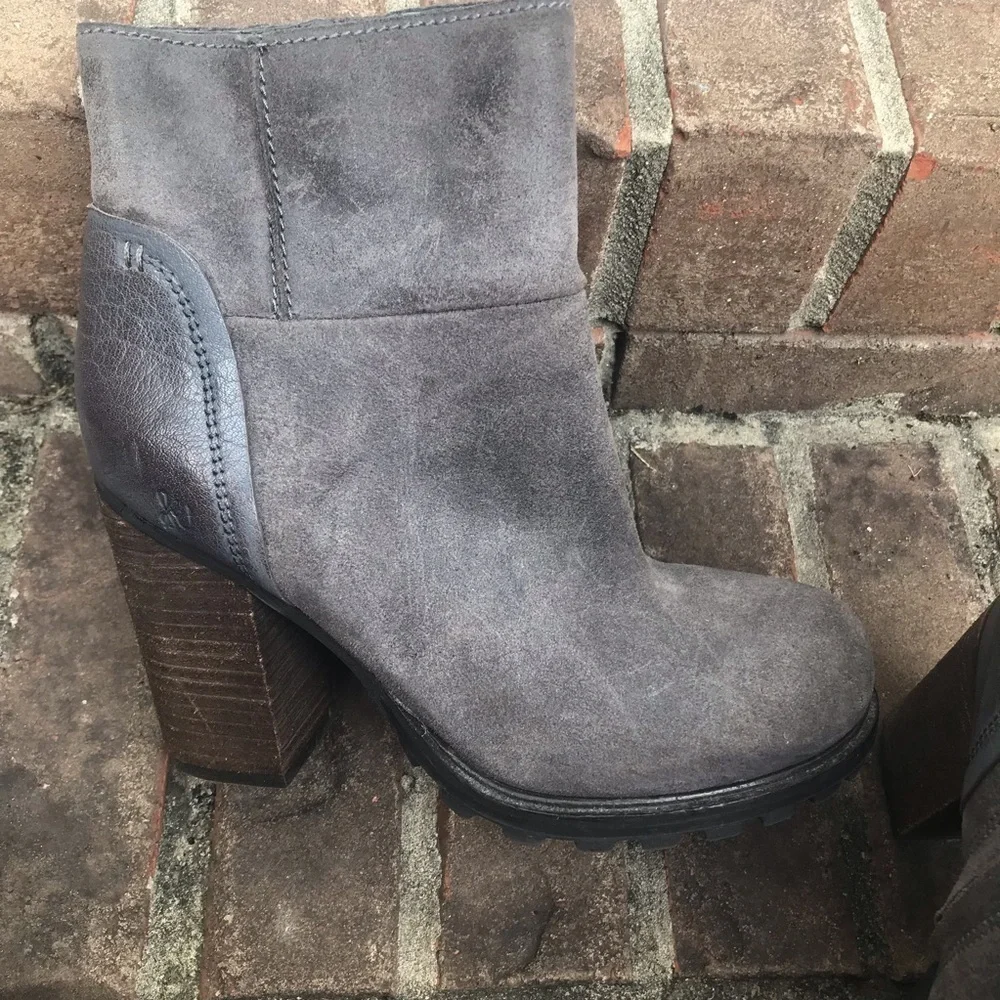 VGUC Sam Edelman Franklin Lug Sole Bootie in Grigio Gray | Size 6.5
